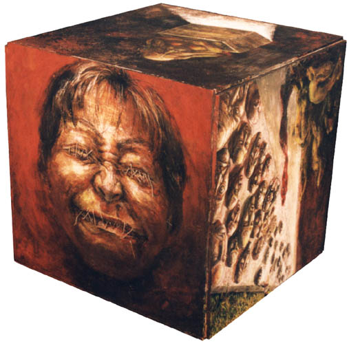 Paintings on a cube (overall view)